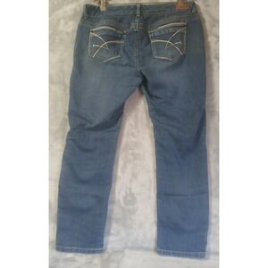 Amethyst Jeans Womens 15/16 Medium Wash Straight Leg Embroidered Pockets Blue